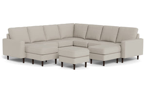 REFURBISHED - Altus - Sectional - Latte - Square Arms