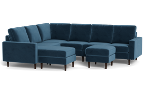 Altus - Sectional - Sapphire - Square Arms
