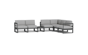 Mistral - Sectional - Pebble - Ellipse - Silver Shade