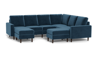 Altus - Sectional - Sapphire - Square Arms