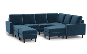 Altus - Sectional - Sapphire - Square Arms