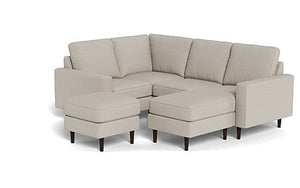 REFURBISHED - Altus - Sectional - Latte - Square Arms