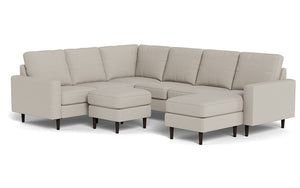 REFURBISHED - Altus - Sectional - Latte - Square Arms