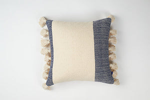 Lucie Textured Hand Woven Cushion with Tassels